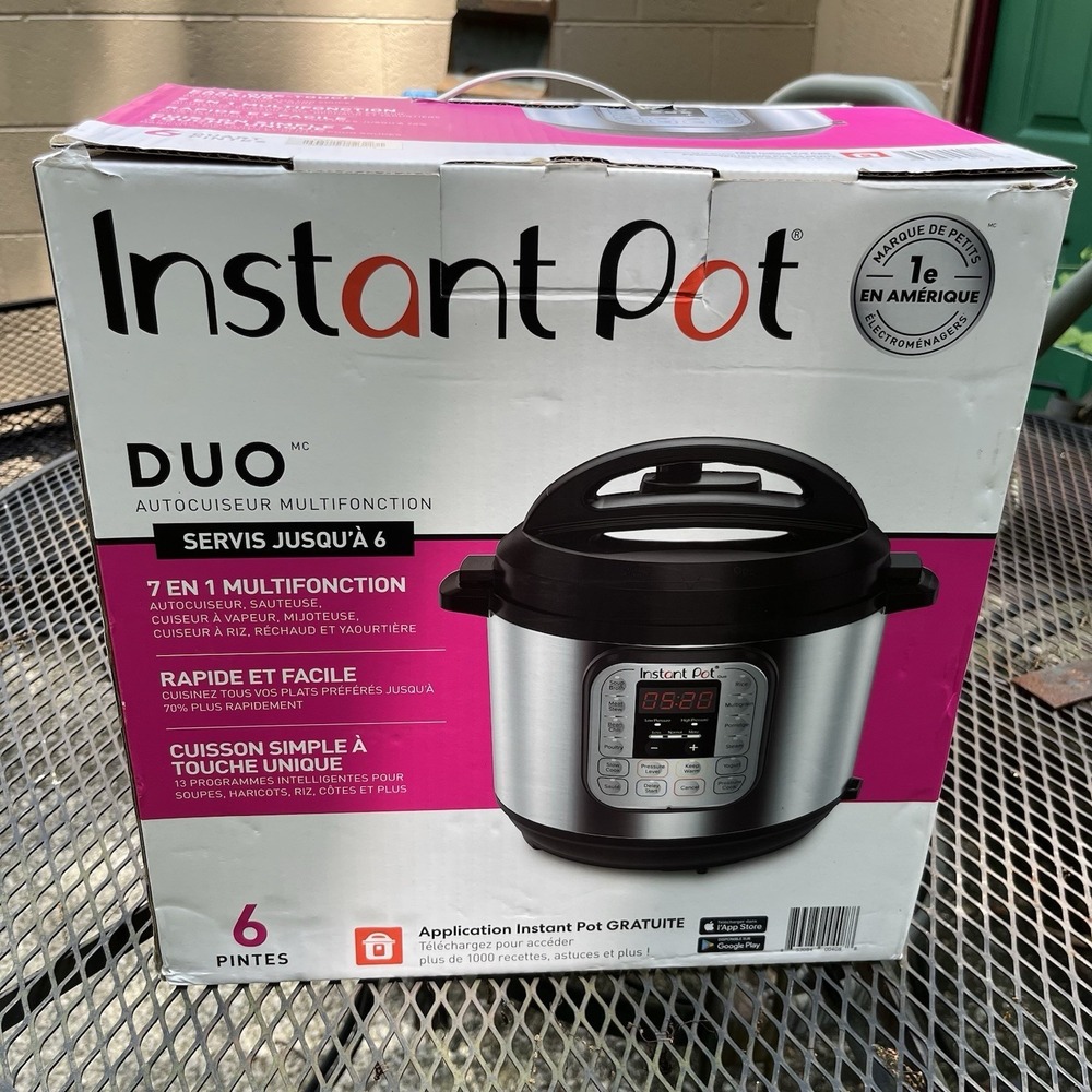 NIB INSTANT POT 7 IN 1 PROGRAMMABLE 6 QT IP-DUO60 V2 BRUSHED STAINLESS STEEL
